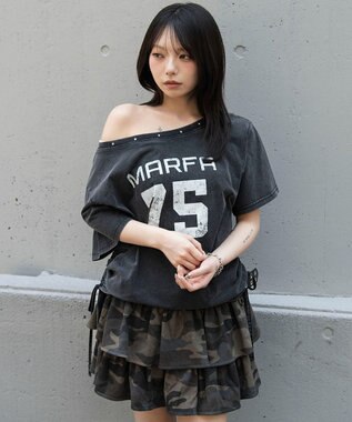 WEGO サイドドロストオフショルグラフィックT スミクロ