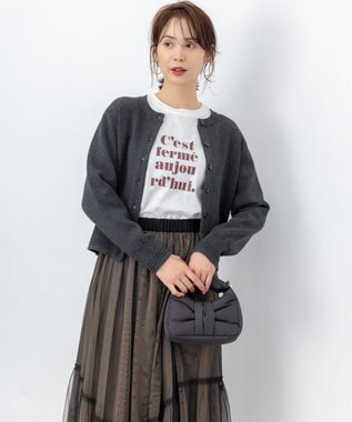 組曲 S 【加藤ローサさん着用】スムースストレッチジャケット カーディガン グレー系