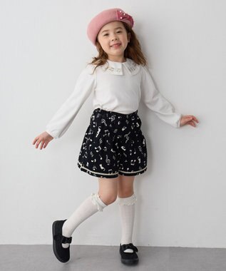 ANY KIDS 音符総柄キュロット ブラック