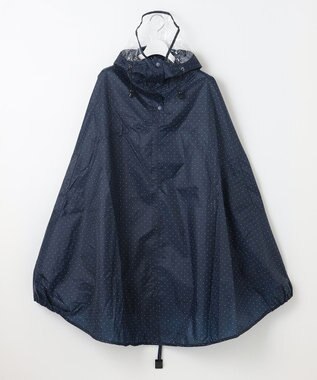 MOONBAT FLAT PURE サイクル レインポンチョ ドット 自転車 収納袋付き ネイビーブルー