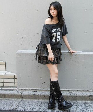 WEGO サイドドロストオフショルグラフィックT スミクロ