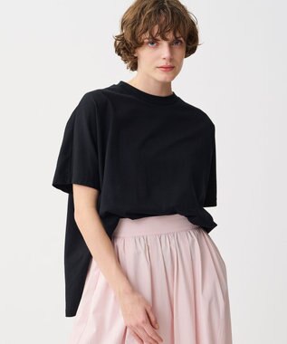 uncrave 【佐藤晴美さん着用・洗濯機洗い可】プレーンストレッチ ビッグTシャツ ブラック