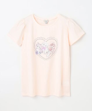 ANY KIDS ネックレス付き ネコTシャツ エクリュ