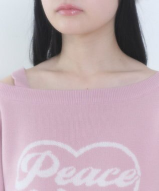 WEGO ハートワンショルニット ピンク