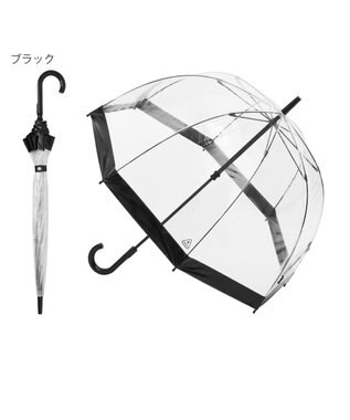 MOONBAT 【雑誌掲載／non・no】フルトン (FULTON) Birdcage ワンポイントロゴ 長傘 透明傘 ブラック