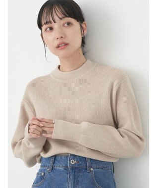 earth music&ecology アンチピリングハイネックプルオーバー Light Beige