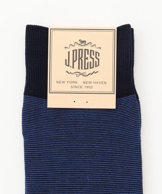 J.PRESS MEN 【定番】ハイゲージ天竺ボーダーソックス ネイビー系