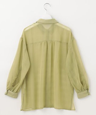 Feroux シアーチェック ブラウス ライトグリーン系