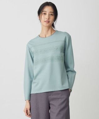 J.PRESS LADIES S アモーレポンチ レース カットソー ミント系