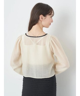 earth music&ecology シアーパイピングシャツ Ivory