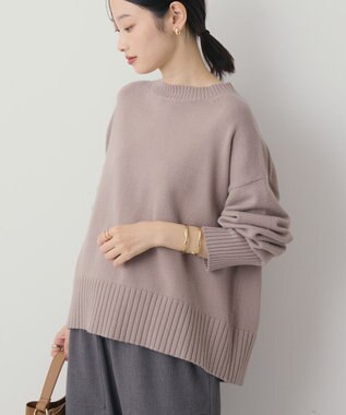 AMERICAN HOLIC バイパチモックネックニットプルオーバー Gray Beige