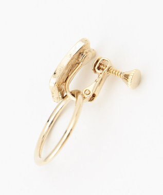 ANY SIS 【2WAY】メタルサークル イヤリング ベージュ