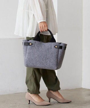 TOPKAPI 【TREASURE TOPKAPI】イタリアンフェルト サイドベルト トートバッグ グレー