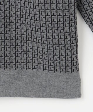 自由区 【洗える】リバーシブルニット セットアップ(カーディガン×タイトスカート) グレー×ブラック