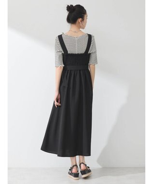 earth music&ecology ベルト付きパネルラインワンピース Black