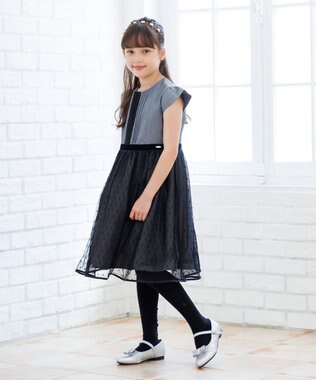 組曲 KIDS 【110-140㎝】ノワールドット ドレス グレー