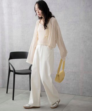 WEGO 【新色追加/美脚/XS～Lサイズ展開】ストレートデニムパンツ ホワイト