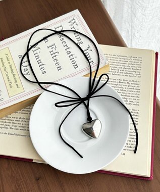 WEGO LBIGハートリボンネックレス シルバー