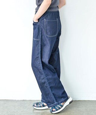 caqu FS linen easy wide リネンウエストゴムワイドストレート rinse