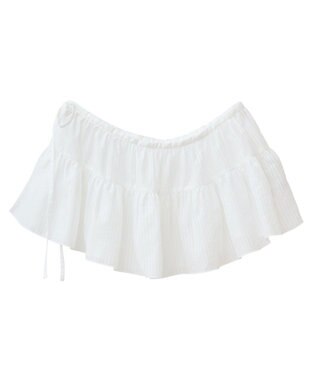 earth music&ecology シアーストライプラップスカート Off White