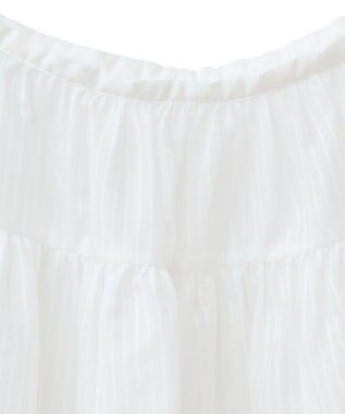 earth music&ecology シアーストライプラップスカート Off White