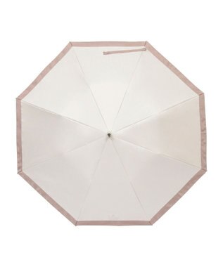 MOONBAT 【遮光/晴雨兼用日傘】LANVIN COLLECTION (ランバン コレクション)グログランリボン バイカラー 遮熱 UV 折りたたみ傘 楽折 モカブラウン