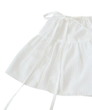 earth music&ecology シアーストライプラップスカート Off White