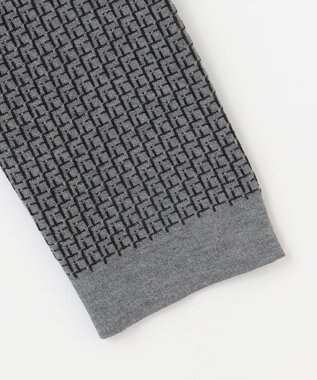 自由区 【洗える】リバーシブルニット セットアップ(カーディガン×タイトスカート) グレー×ブラック