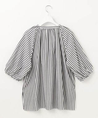 UNFILO 【洗える】イージーケア ボリュームスリーブブラウス ブラック系