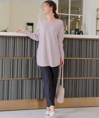 Tiaclasse 【安田美沙子さん着用・新色追加・日本製】すふれ起毛ストレートパンツ チャコールグレー