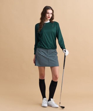 23区GOLF 【WOMEN】エアリージャージストレッチプルオーバー フェイクレイヤード ダークグリーン系5