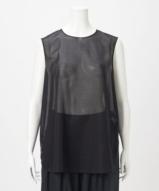 23区 【GOLD LABEL】コットンオーガンジー ジレコンビ ブラウス ブラック系