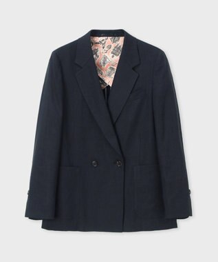 Paul Smith レーヨンリネン ダブルジャケット ネイビー