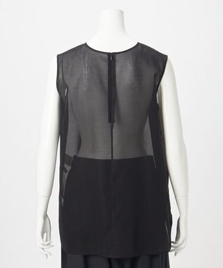 23区 【GOLD LABEL】コットンオーガンジー ジレコンビ ブラウス ブラック系