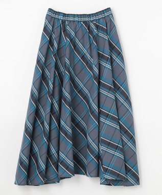 ANY 【ウエストゴム】マドラスチェック スカート ネイビー系