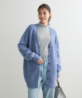 Green Parks ブークレーＶネックミディ丈カーディガン Blue