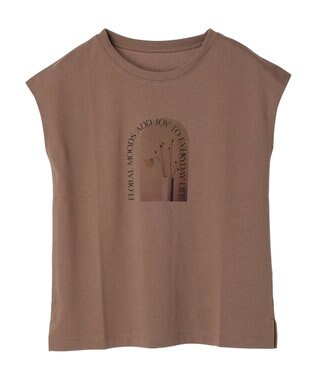 Green Parks フラワーフォトコンパクトプルオーバー Beige