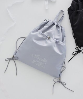 Maison de FLEUR キャザーリボンナップサック Gray