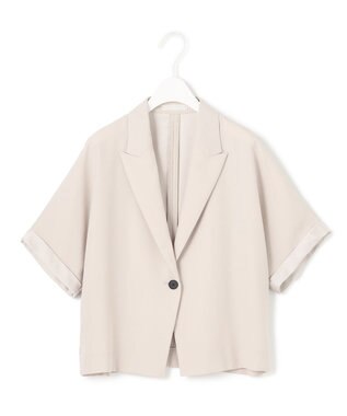 ICB 【UVケア・接触冷感・速乾・防シワ・洗える】 FluidBackSatin クロップドジャケット トープ系