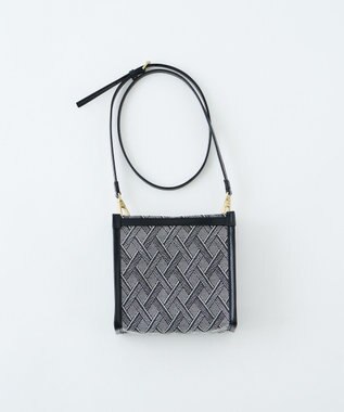 MIYABIYA LAQUOH クロス柄ジャガードショルダーバッグ ブラック