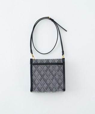 MIYABIYA LAQUOH クロス柄ジャガードショルダーバッグ ブラック