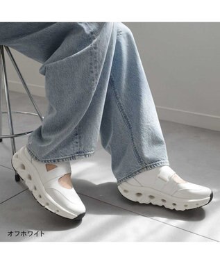 Pointer 日本製 本革ストラップスニーカー オフホワイト