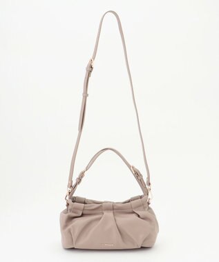 LA BAGAGERIE シープレザー　ギャザーミニバッグ グレージュ