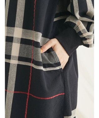 CRAFT STANDARD BOUTIQUE 先染めチェック（大）バンドカラー袖ＲＩＢ　ＯＰ Black