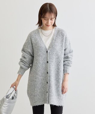Green Parks ブークレーＶネックミディ丈カーディガン Gray
