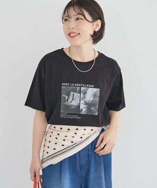 Green Parks アソート柄フォトＴシャツ Black