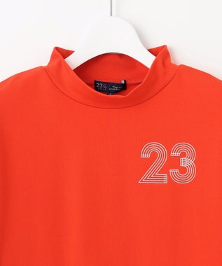 23区GOLF 【WOMEN】新色追加！【吸水速乾/UVカット】フレンチスリーブロゴモックネック オレンジ系