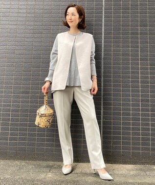 UNFILO 【撥水】ウール混リバー ジレ ベージュ系