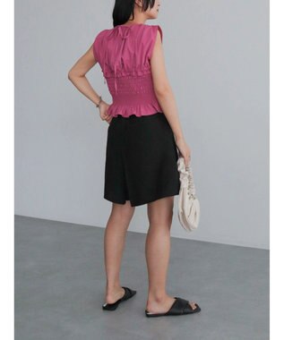 Green Parks タック入りジャガードキュロットパンツ Black