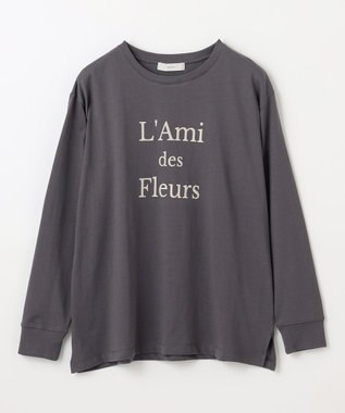 ANY 【洗濯機可】フロッキーロゴロングＴシャツ チャコール